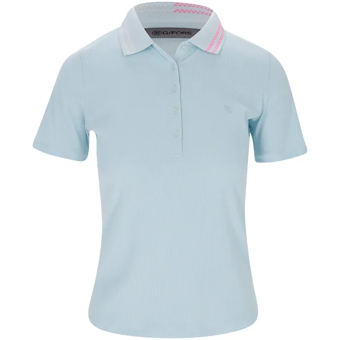 Women’s Checkered Collar Ribbed Tech Polo