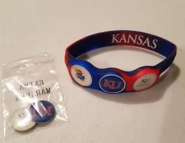 WristSkins Golf Ball Marker Bracelet, Kansas University Jays, College Team,Small, Medium, Large