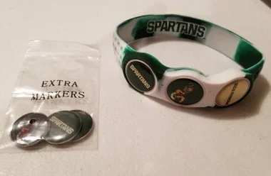 WristSkins Golf Ball Marker Bracelet, Michigan Spartans,College Team,Large