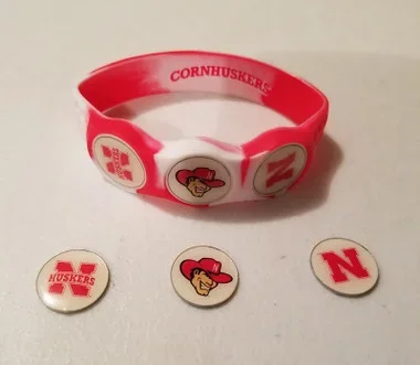 WristSkins Golf Ball Marker Bracelet, Nebraska Corn Huskers,College Team,Small, Medium, Large