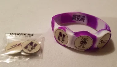 WristSkins Golf Ball Marker Bracelet, Northwestern Wildcats,College Team,Small, Medium, Large