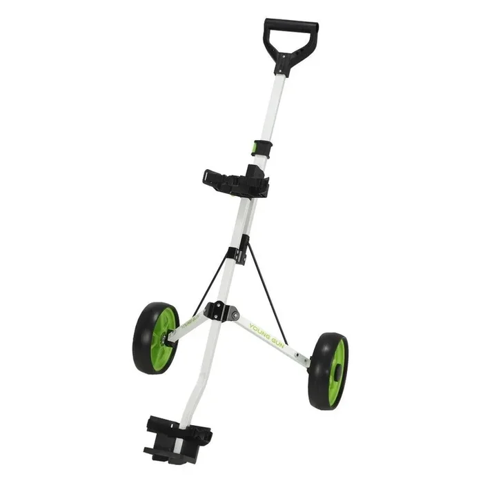 Young Gun Kids Adjustable Golf Cart for Junior Golfers 3-14 Years Old – White
